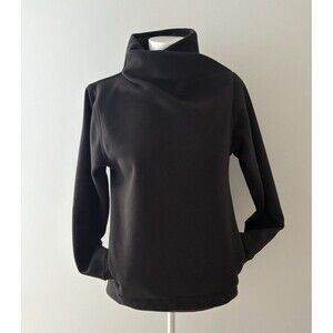 Athleta Cozy Karma Twist Sweatshirt Size S Black Long Sleeve Activewear Cozy